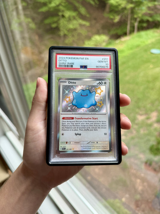 REAL PHOTO 2026-08-22 - PSA 10 Paldean Fates Shiny Ditto cert 90704275 - front