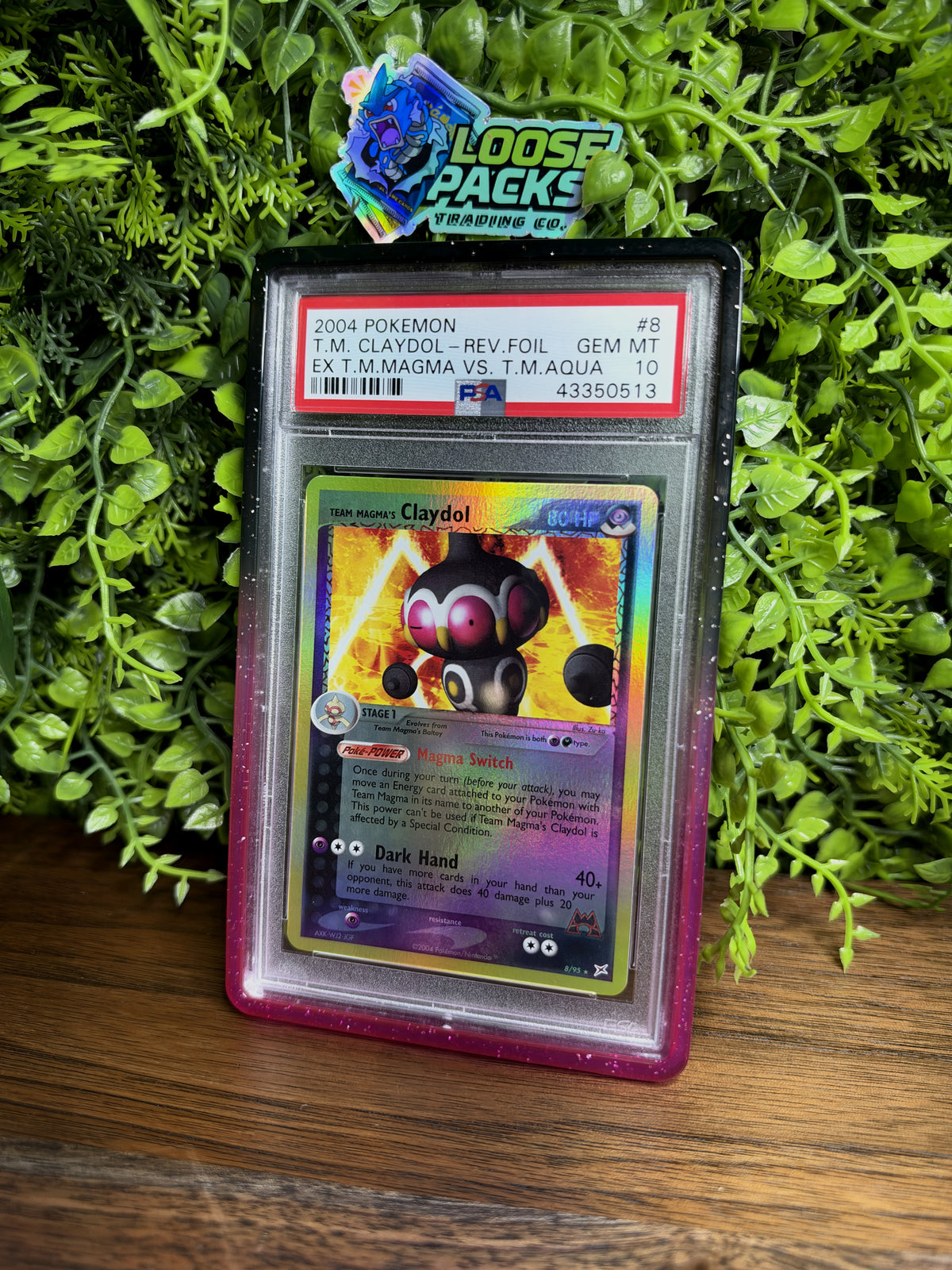 REAL PHOTO 2026-10-07 - PSA 10 EX Team Magma vs Team Aqua Team Magma's Claydol #8 (Reverse Foil IRL) (IMG_7124 IRL)