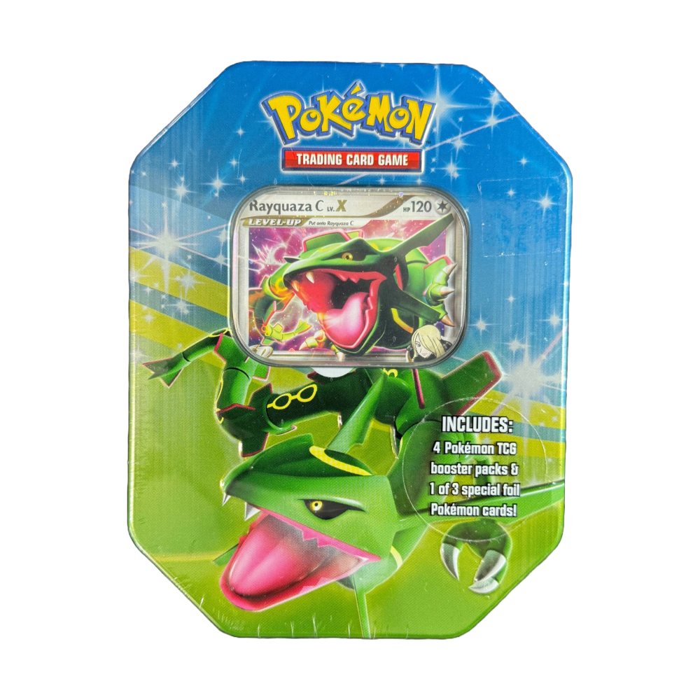 rayquaza pokemon card box Rayquaza C Lv. X Tin – Loose Packs Trading Co
