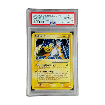 PSA 10 EX Unseen Forces Raikou Gold Star #114 (cutout 1lwSSaOCmbbZbfCzI8UOPb9EqBcjbBaE7-IMG_7360)