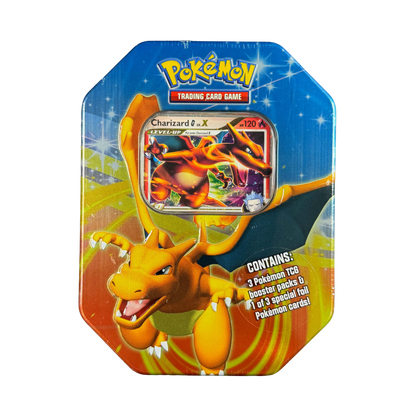 Charizard G LV.X Tin — 3 Packs (reference photo)
