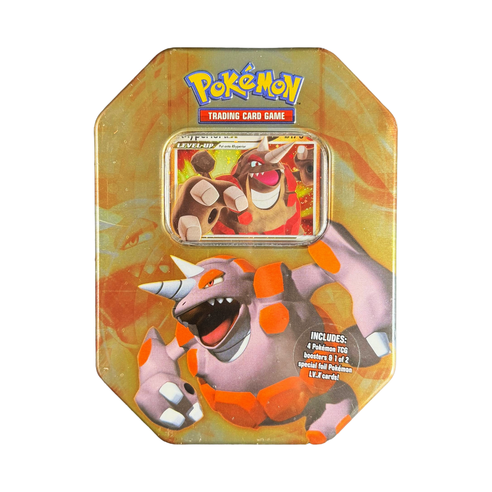D&P Rhyperior Lv. X Pokémon Tin | Loose Packs – Loose Packs Trading Co.