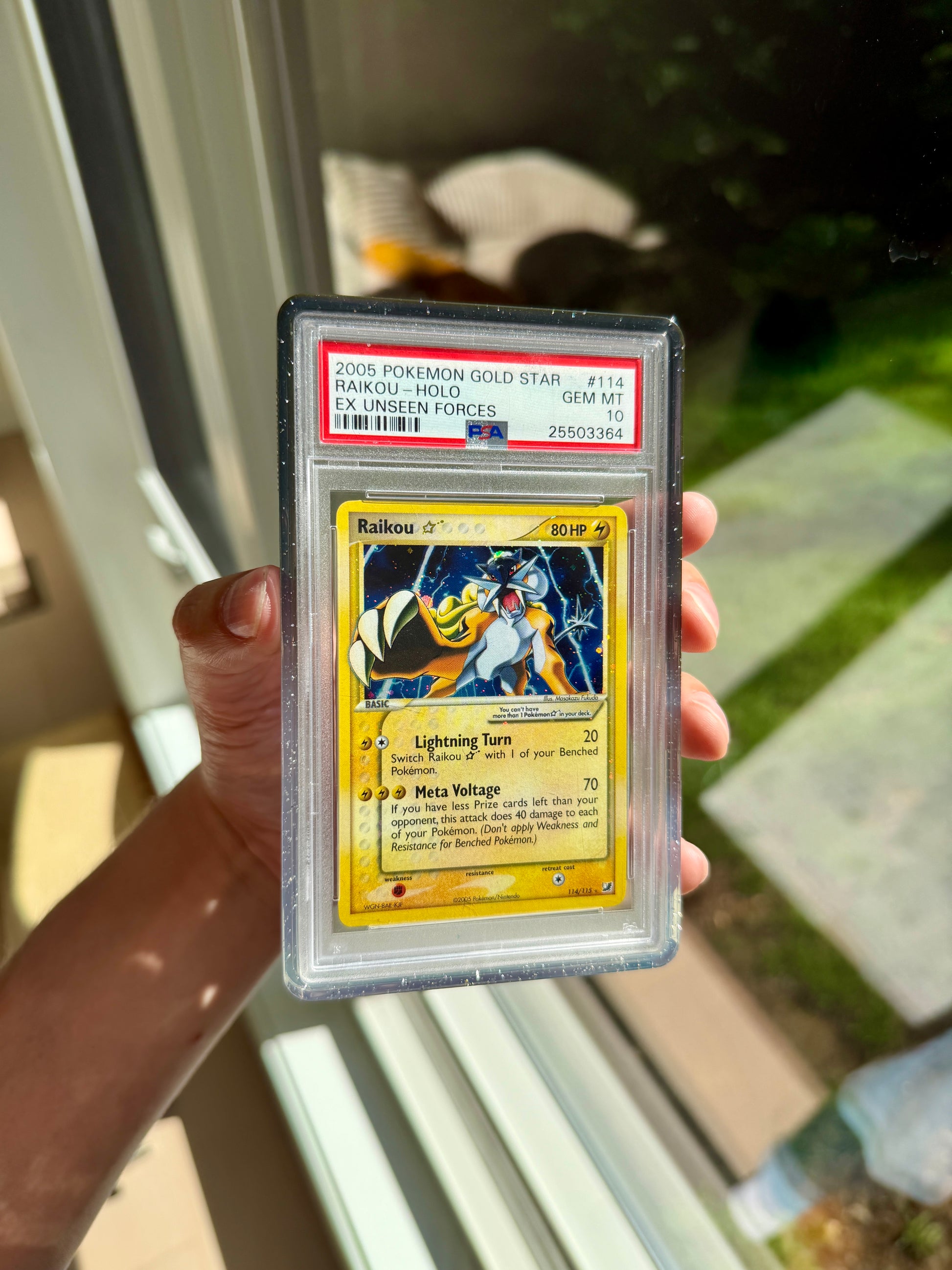 PSA 10 Gold Star Raikou #114 EX Unseen Forces cert 25503364 - exact slab