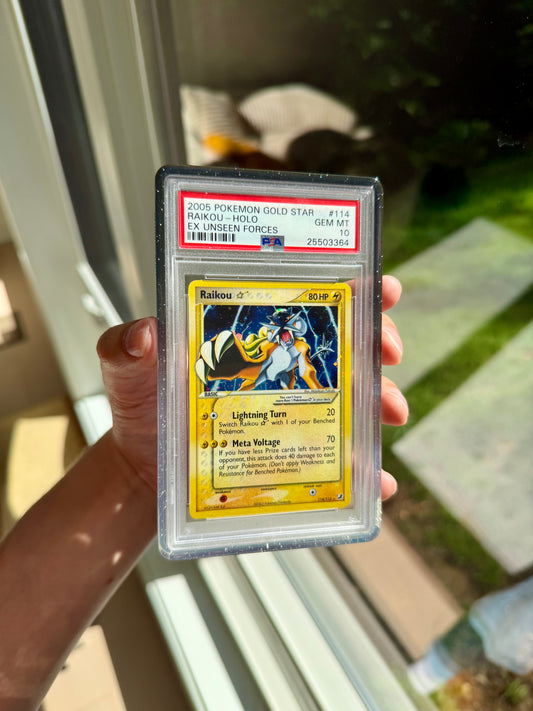 PSA 10 Gold Star Raikou #114 EX Unseen Forces cert 25503364 - exact slab