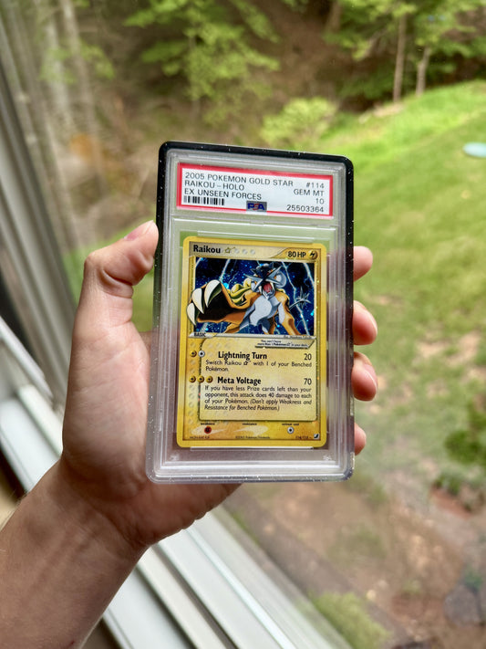 REAL PHOTO 2026-08-22 - PSA 10 UF Gold Star Raikou cert 25503364 - front (IMG_5469)