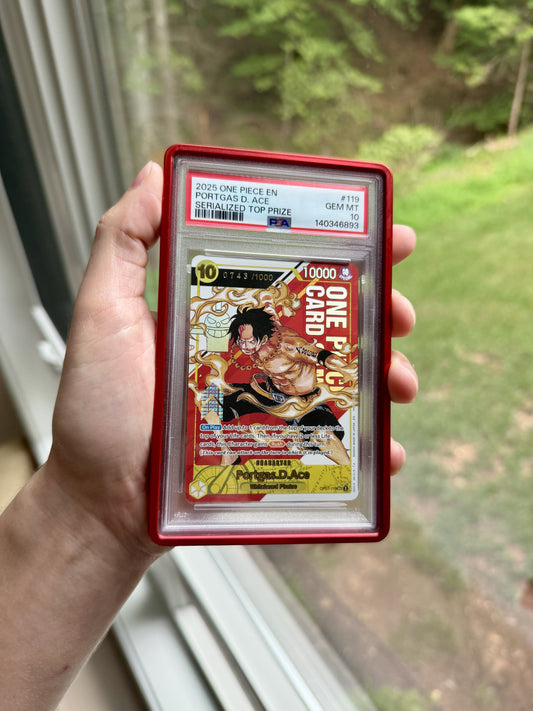 REAL PHOTO 2026-08-22 - PSA 10 One Piece Ace Top Prize cert 140346893 - front (IMG_5471)