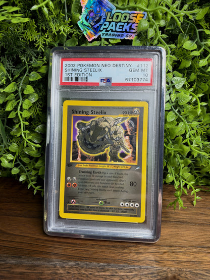 REAL PHOTO 2026-10-07 - PSA 10 Neo Destiny Shining Steelix #112/105 1st Edition (IMG_7125 IRL)