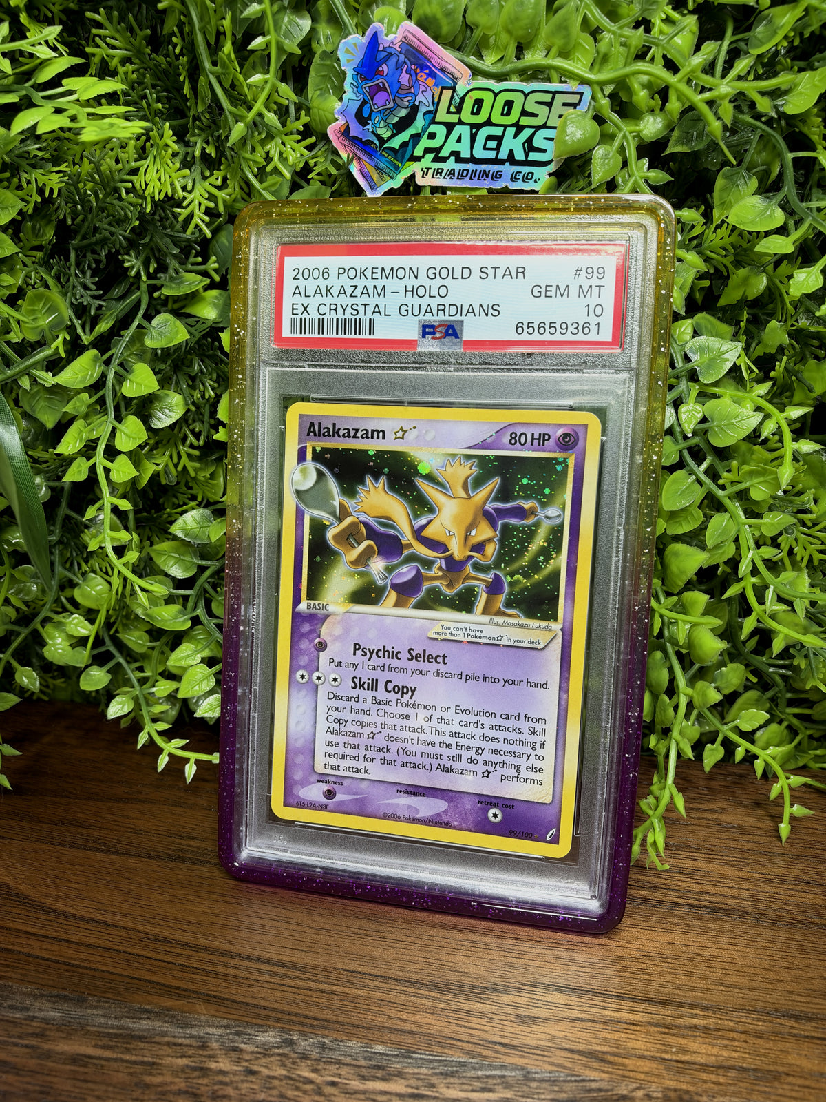 PSA 10 EX Crystal Guardians Gold Star Alakazam #99 *SWIRL