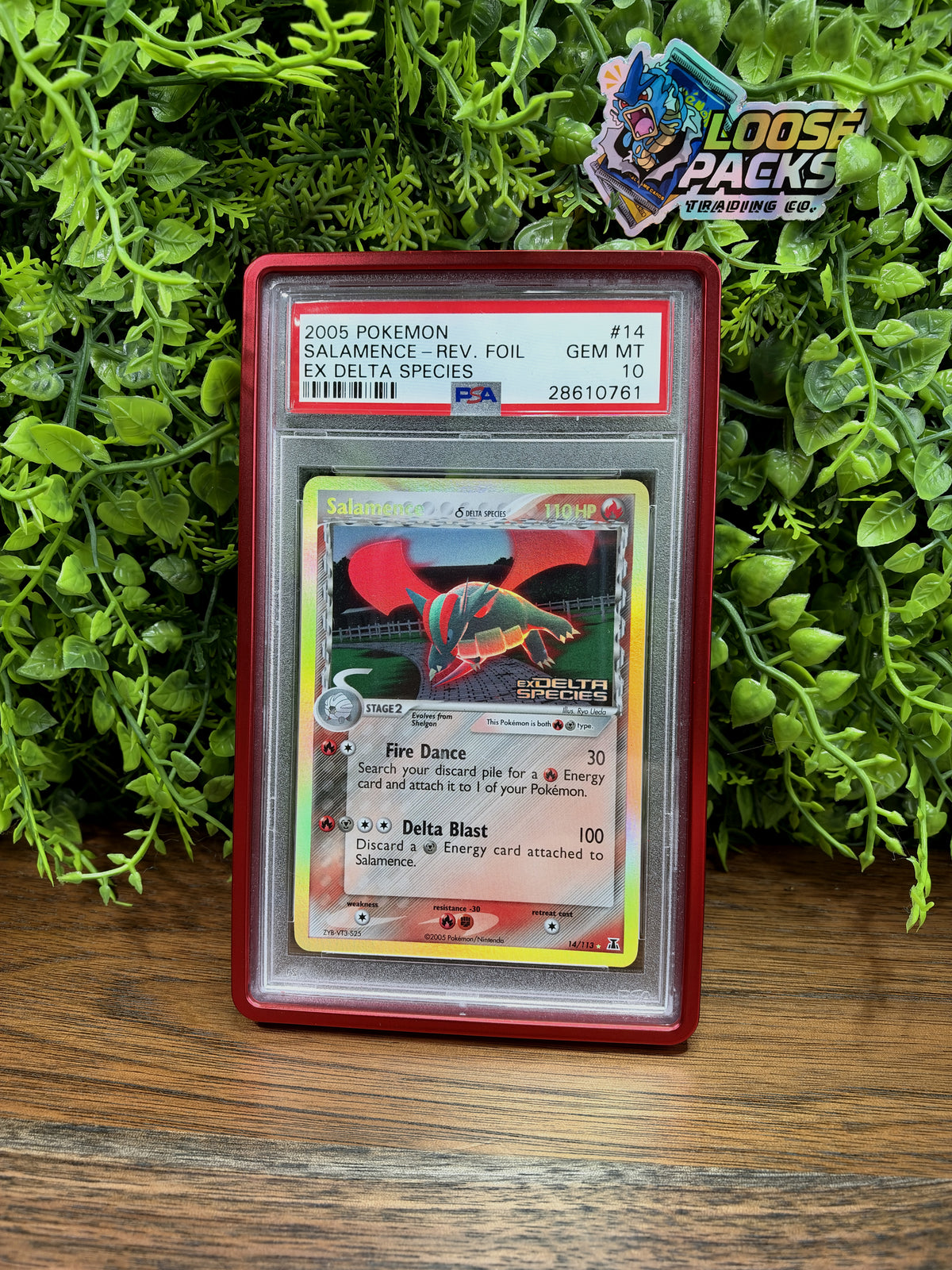 PSA 10 EX Delta Species Salamence #14 (Reverse Holo)