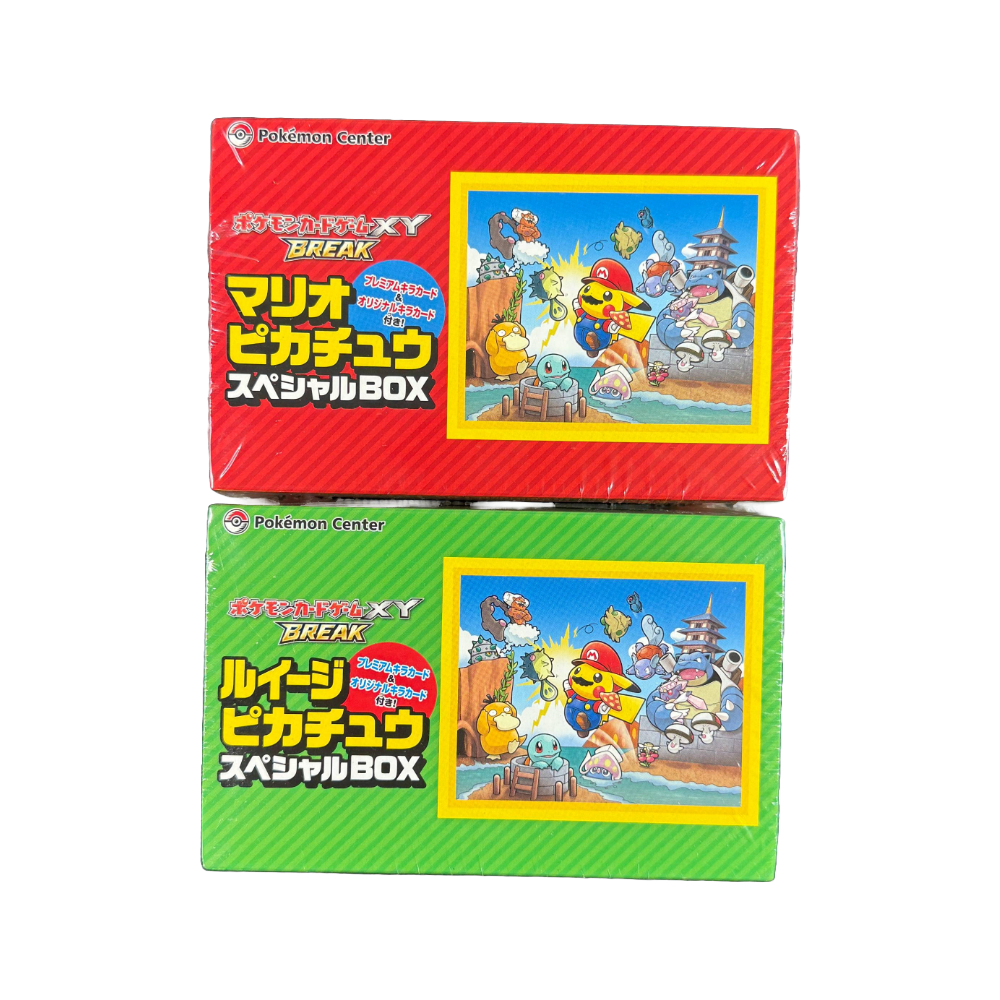 pokemon card game xy break mario pikachu special box Mario & Luigi Pikachu Special Box – Loose Packs Trading Co