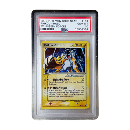 PSA 10 EX Unseen Forces Gold Star Raikou #114