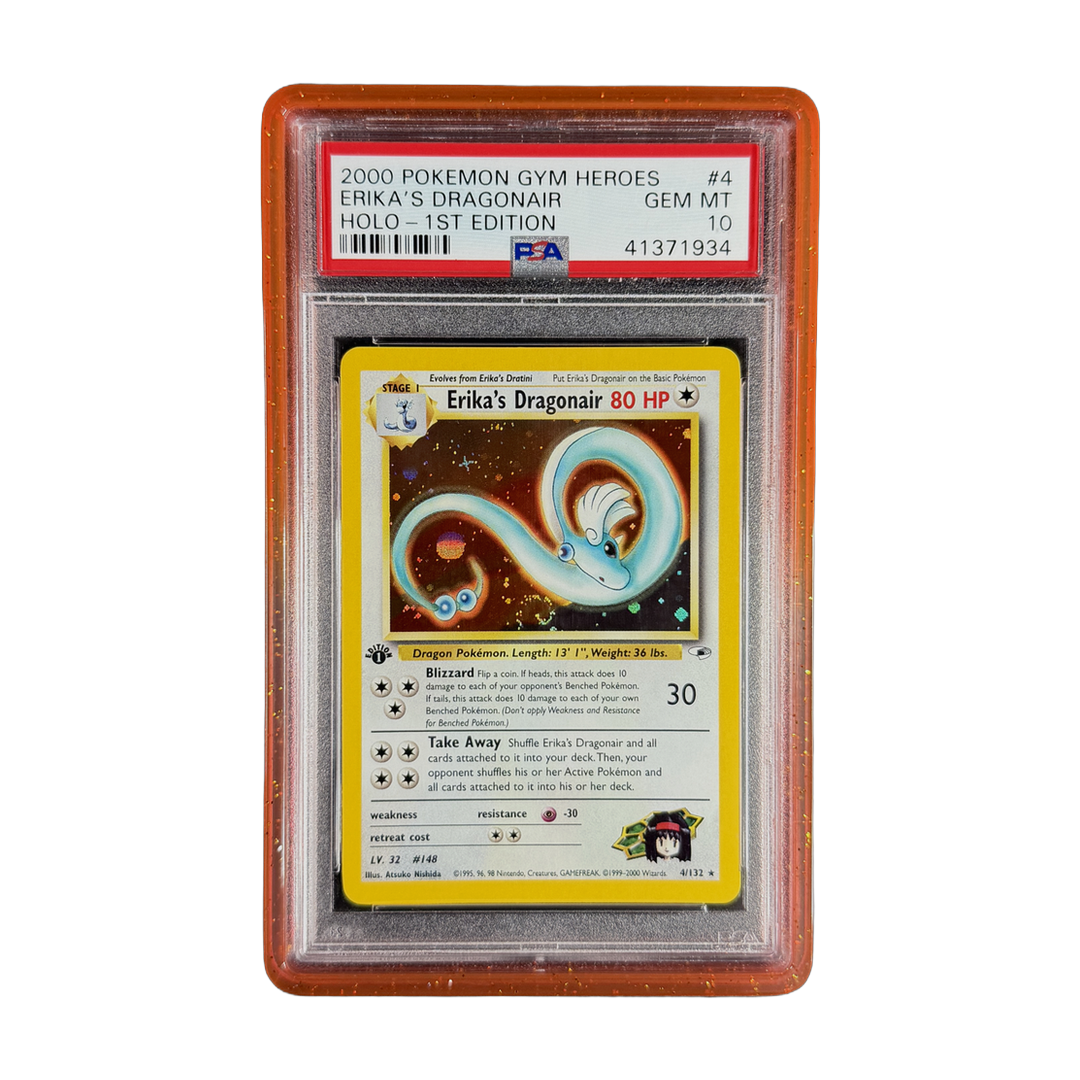 PSA 10 Gym Heroes Erika's Dragonair Holo 1st Edition #4/132 *SWIRL*