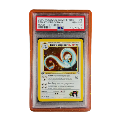 PSA 10 Gym Heroes Erika's Dragonair Holo 1st Edition #4/132 *SWIRL*