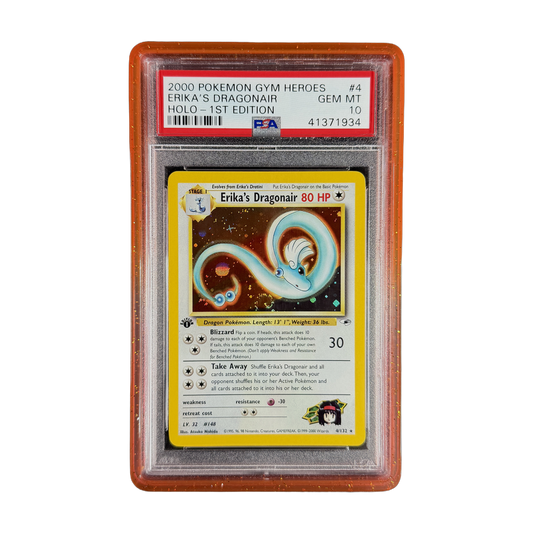 PSA 10 Gym Heroes Erika's Dragonair Holo 1st Edition #4/132 *SWIRL* (IRL cutout 2026-10-05)