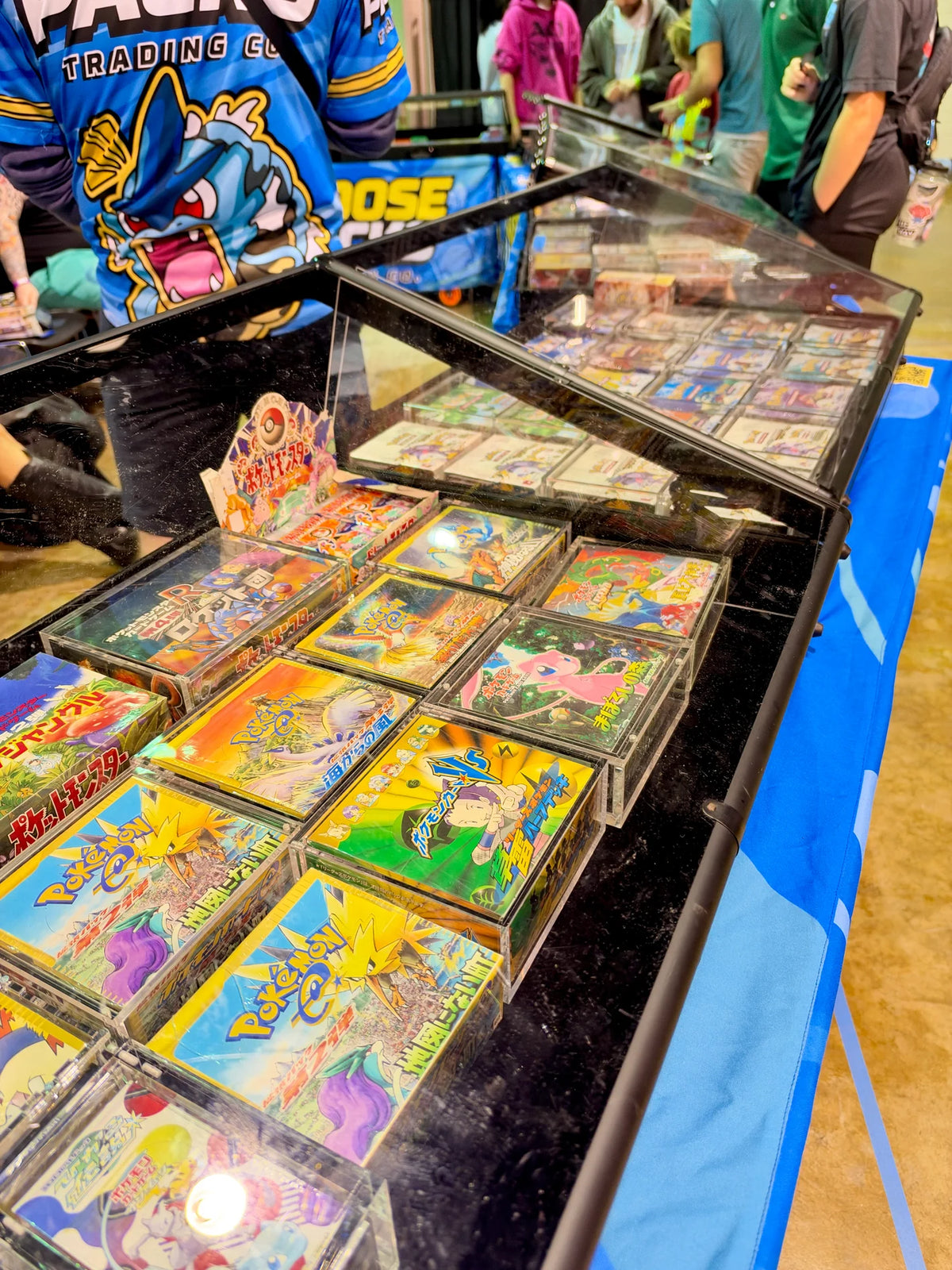 Vintage Japanese Pokemon boxes at the Loose Packs convention booth