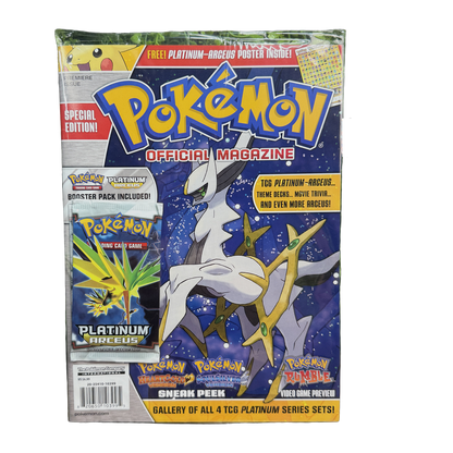 Sealed Pokemon Official Magazine Premiere Issue with Platinum Arceus Zapdos booster pack
