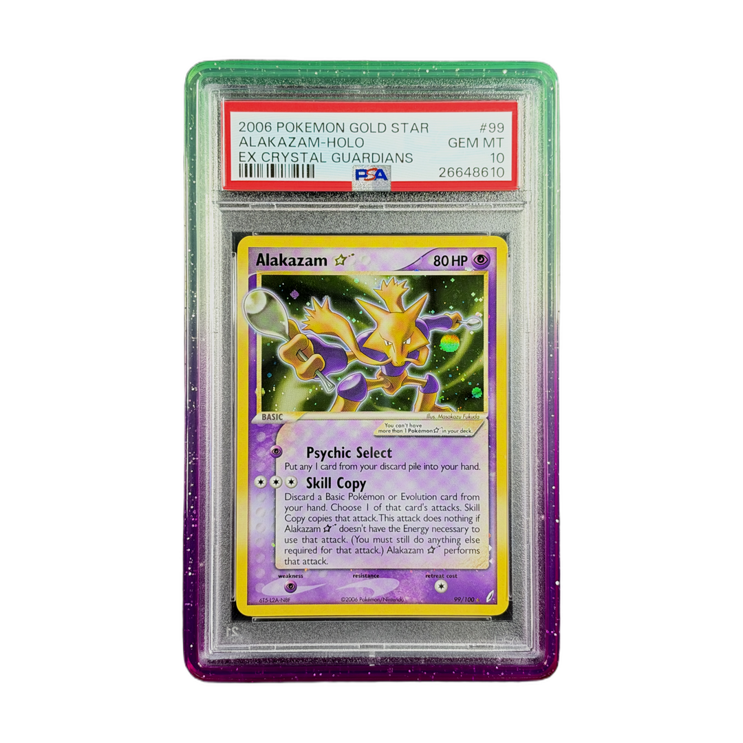 PSA 10 EX Crystal Guardians Gold Star Alakazam #99 (IRL cutout PNG 2026-10-17 IMG_7402 cert26648610)