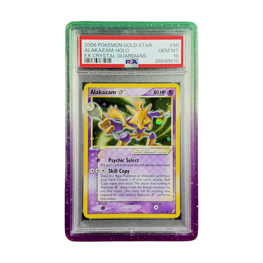 PSA 10 EX Crystal Guardians Gold Star Alakazam #99 (IRL cutout PNG 2026-10-17 IMG_7402 cert26648610)