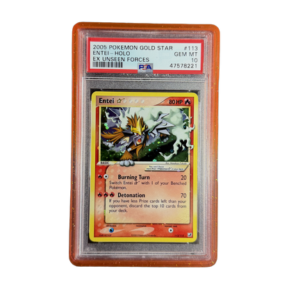 PSA 10 EX Unseen Forces Gold Star Entei #113 (Cert 47578221)