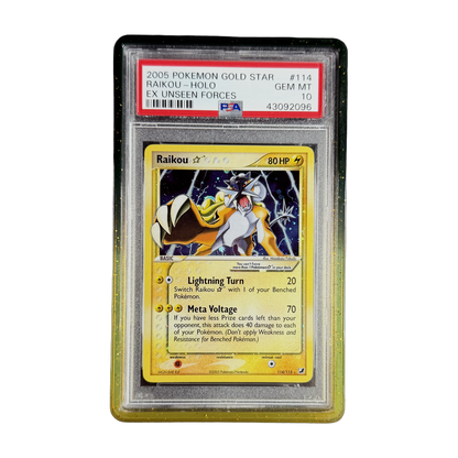 PSA 10 EX Unseen Forces Gold Star Raikou #114 (Cert 43092096)
