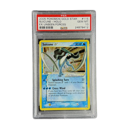PSA 10 EX Unseen Forces Gold Star Suicune #115 (IRL PNG 2026-09-16 v2)